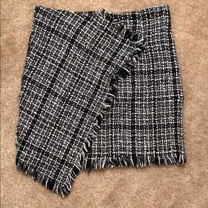 Asymmetrical wool skirt